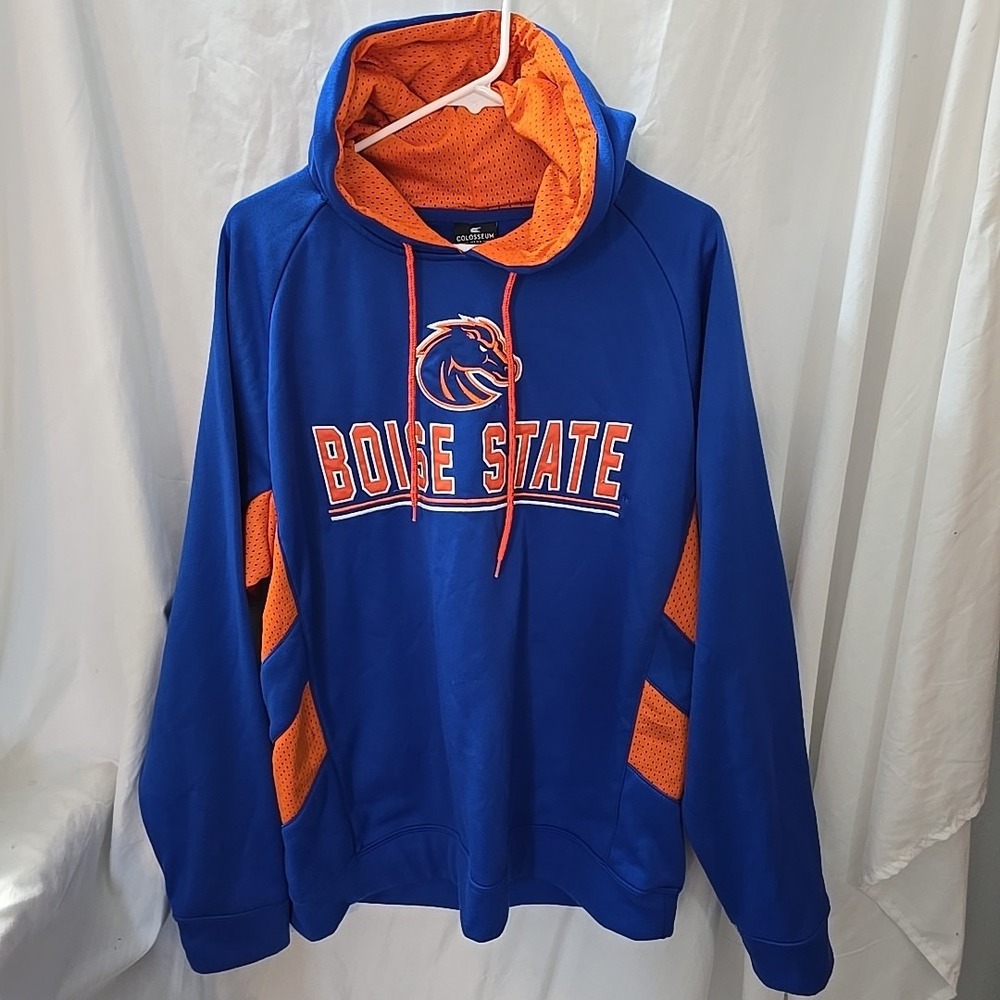 Colosseum Boise‎ State Broncos Pullover Hoodie Sweatshirt Blue/Orange Men's Sz L